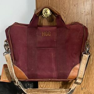 Vintage Maroon Land’s End Square Rigger Suitcase / Messenger Bag
